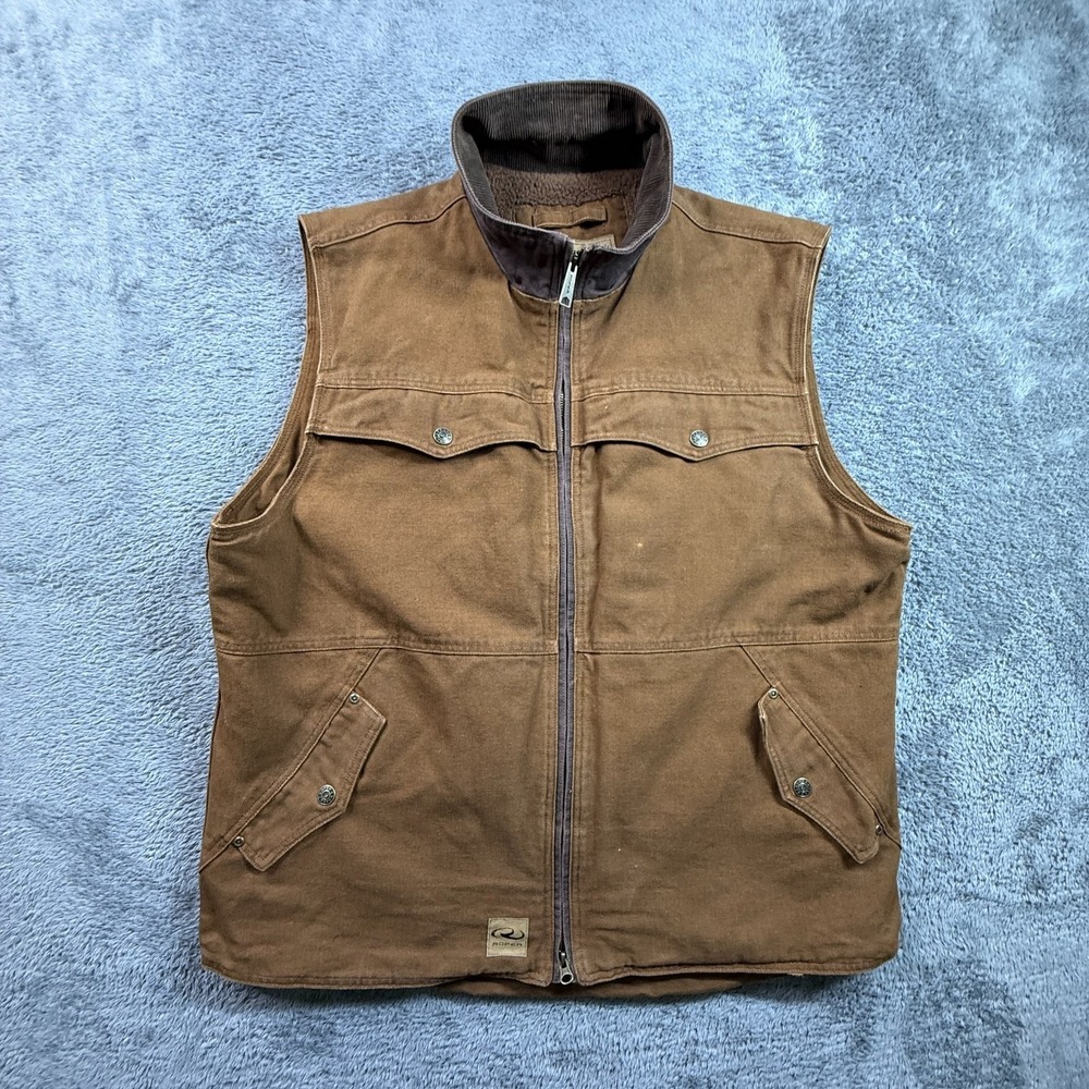 Roper Range Gear Canvas Vest Fleece Lined Brown Western Work Mens XL